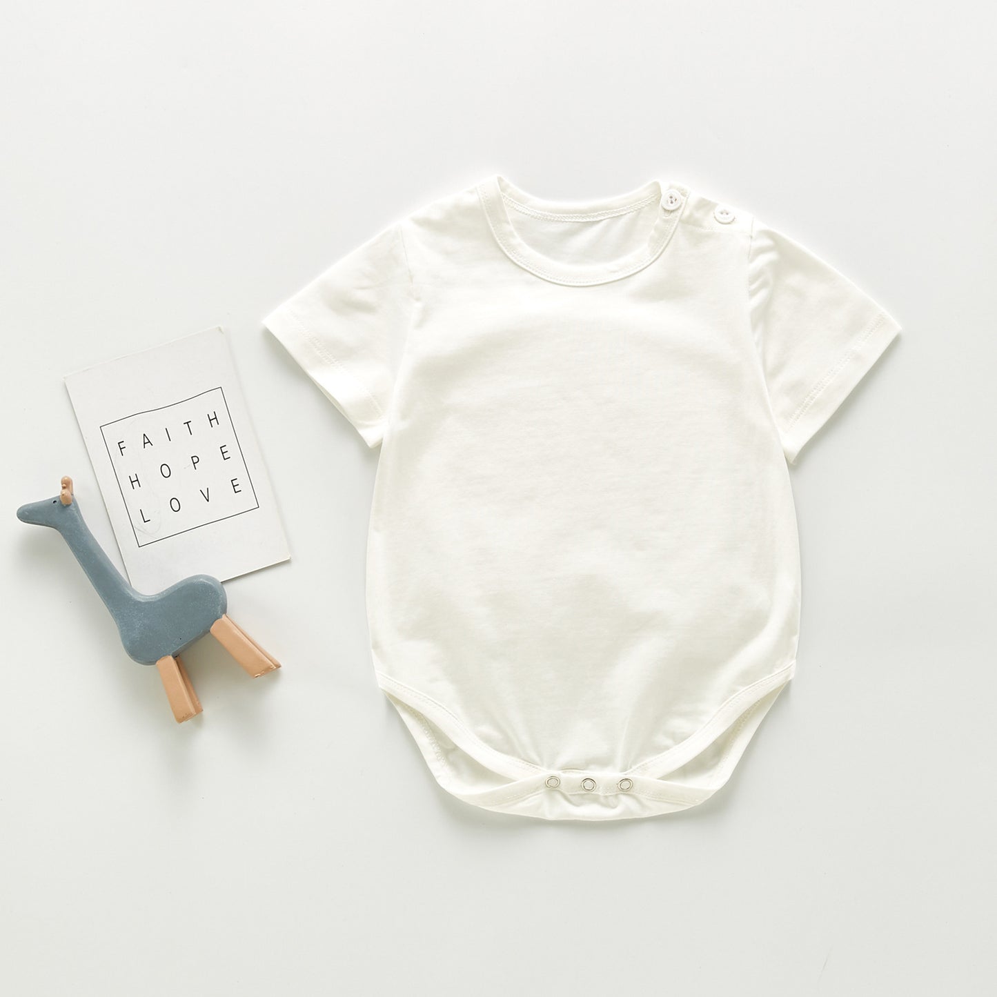 Monochrome cotton short sleeve romper