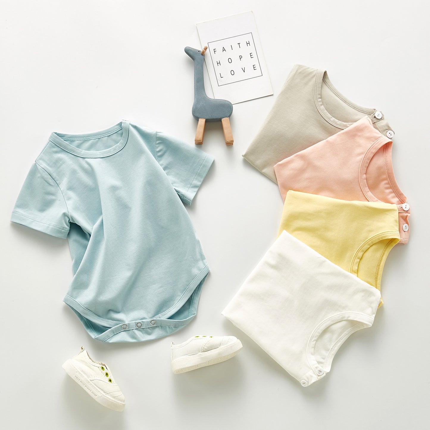 Monochrome cotton short sleeve romper