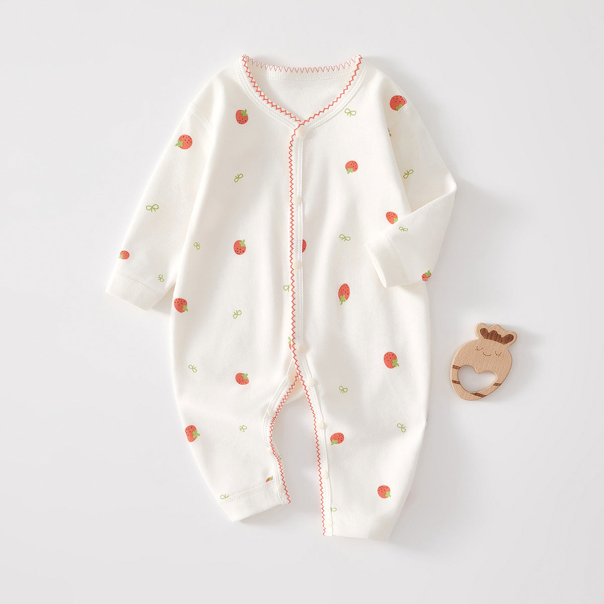 Baby's Pure Cotton Creative Simple Printed Jumpsuit