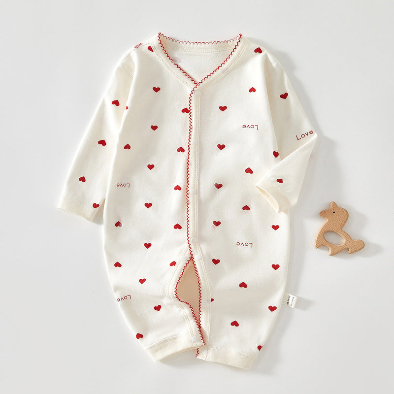 Baby's Pure Cotton Creative Simple Printed Jumpsuit
